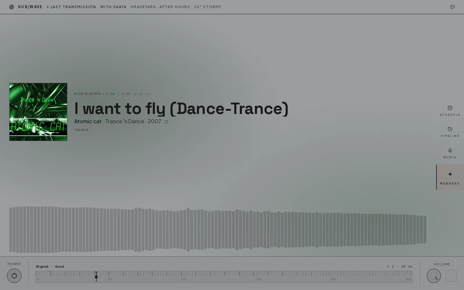 SUB/WAVE player — Classic skin in the Signal theme